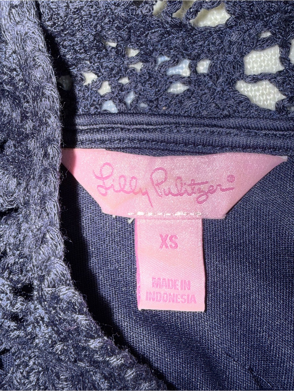 Lilly Pulitzer Navy Crochet Knit Top